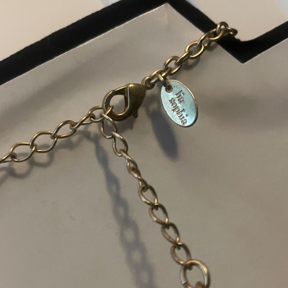 Lia Sophia Gold-Tone Necklace with Textured Discs - Picture 2 of 3
